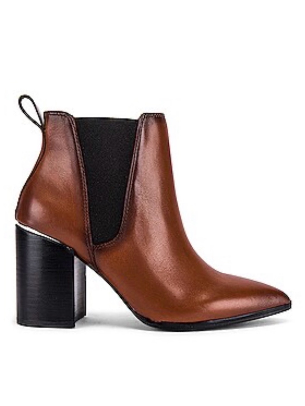 Steve Madden Women's Brown Leather Block Heel Chelsea Boot